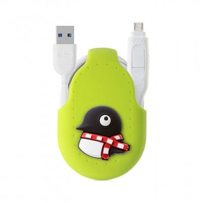 二合一雙頭傳輸線 - USB-C - 企鵝