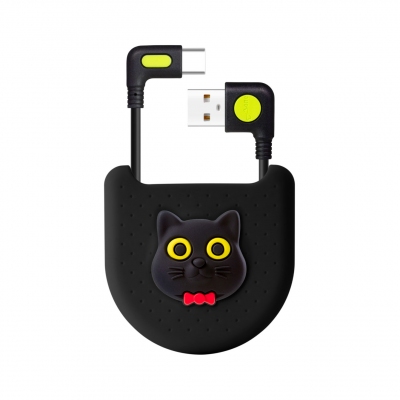 L型轉角線 (USB-C / USB-A) - 喵喵貓